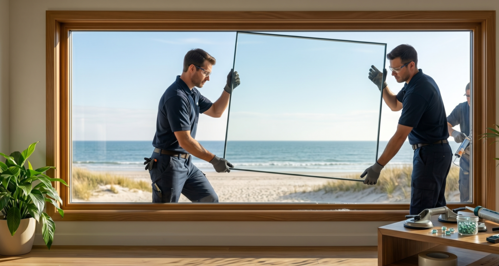 new glass installation