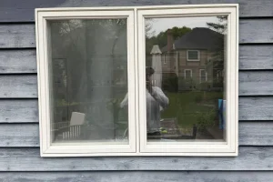 foggy residential window glass