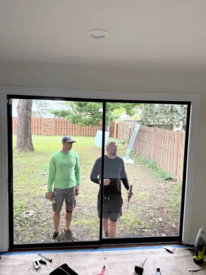 Sliding patio door glass replacement project in Roselle IL